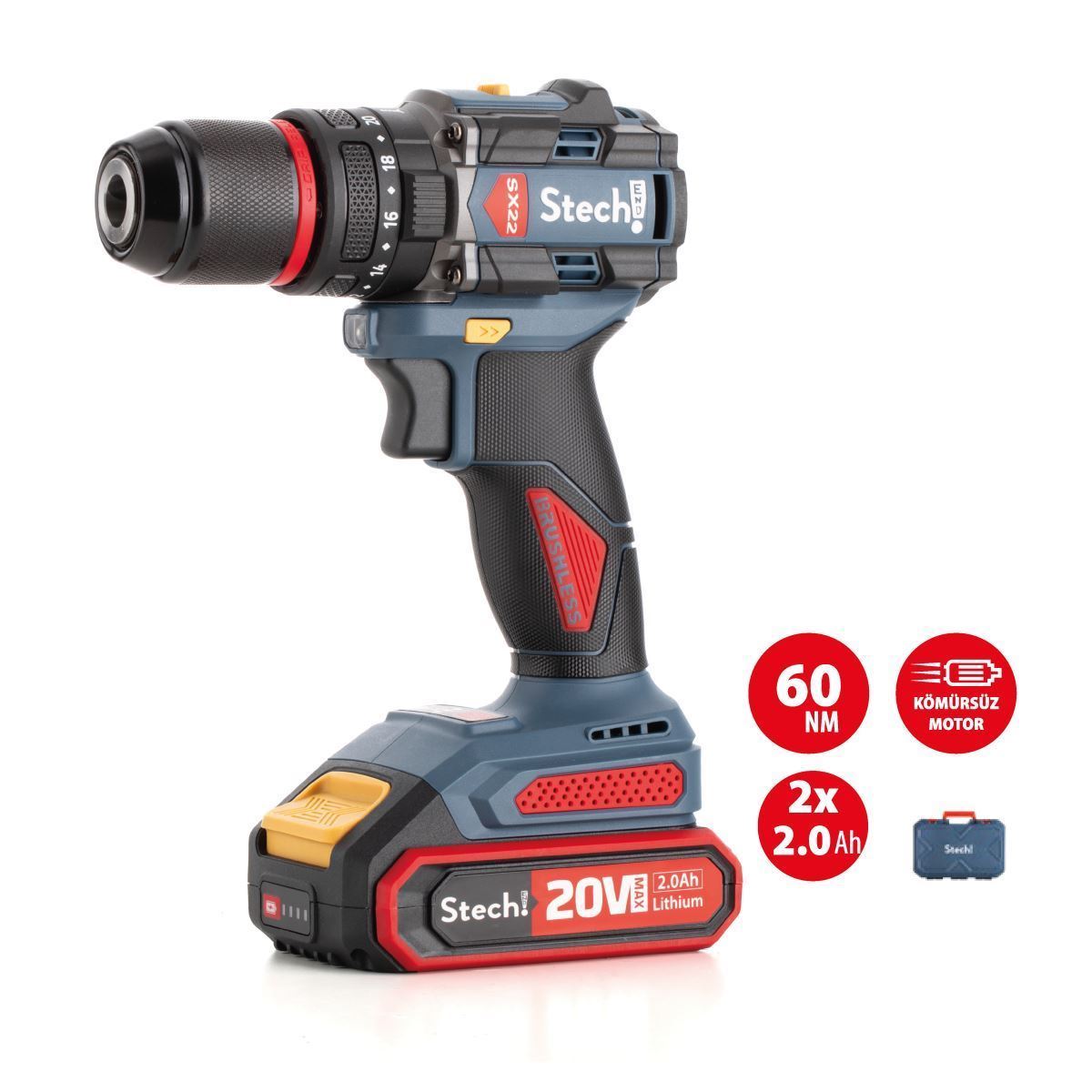 STECHEND SX22 AKÜLÜ DARBELİ MATKAP 2 AMPER